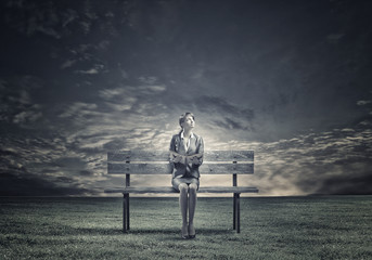 Businesswoman with book