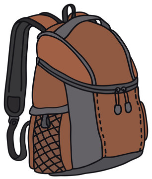 Hand drawing of a red kitbag - vector illustration
