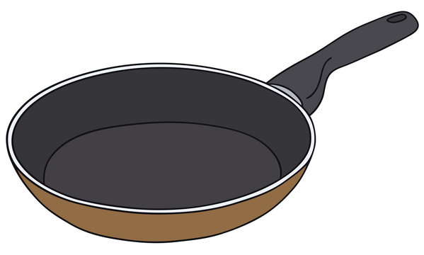 Hand drawing of a teflon pan - vector illustration Stock Vector | Adobe  Stock