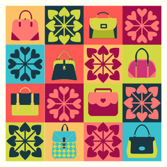 Group of Objects icons set of Fashion Bags