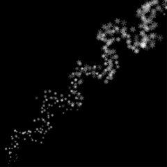 Snowflakes blizzard in the darkness