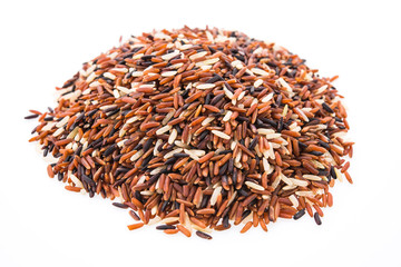 Rice brown isolated on white background