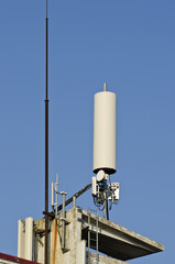 Fototapeta na wymiar antenna communication device on roof