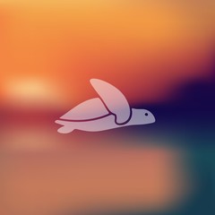 Fototapeta na wymiar turtle icon on blurred background