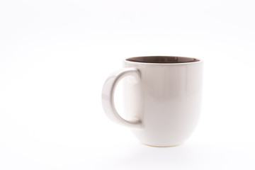 White coffee cup isolated on white