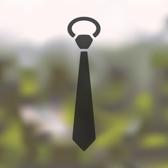 tie icon on blurred background