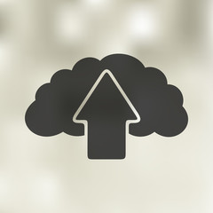 cloud icon on blurred background