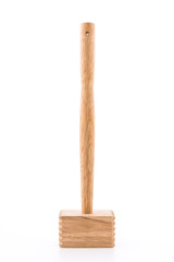 Meat wood hammer isolated on white background