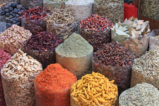 Spices In The Spice Souk In Dubai....