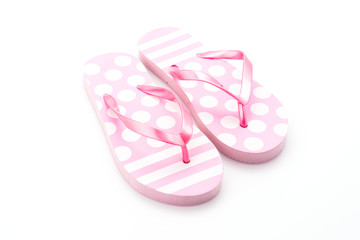 Flip flop fashion plastic shoes isolated on white background