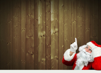 Fototapeta premium Leere Wand und Weihnachtsmann