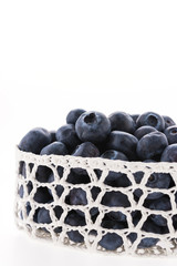 Blueberry basket isolated on white