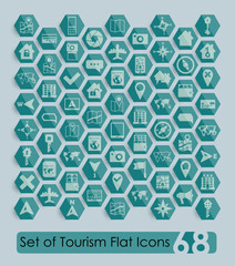 Set of tourism flat icons