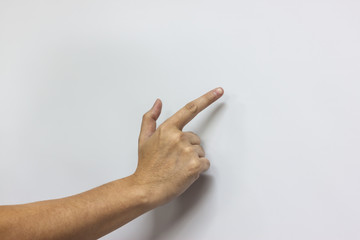 the hand with white board