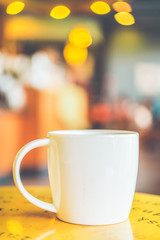 Coffee cup in coffee shop