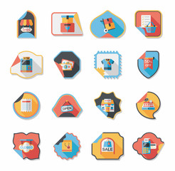 shopping sticker banner flat design background set, eps10