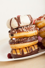 donuts on  white plate