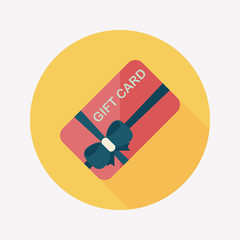 shopping gift card flat icon with long shadow,eps10