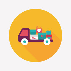 shopping freight transport flat icon with long shadow,eps10