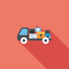 shopping freight transport flat icon with long shadow,eps10
