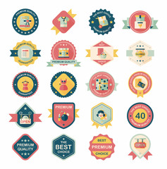 Obraz premium shopping badge flat design background set, eps10