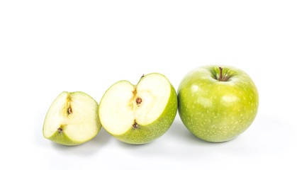 line from various parts of apples - whole, half and quarter