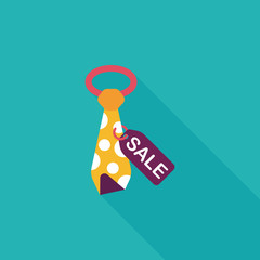 shopping sale tie flat icon with long shadow,eps10