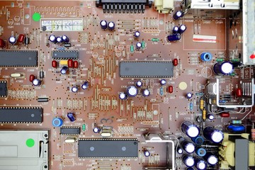 Satellite receiver PCB board with electronic parts