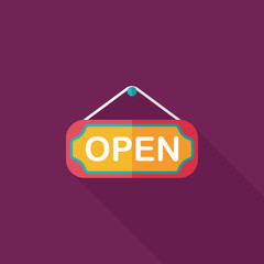 shopping store sign flat icon with long shadow,eps10