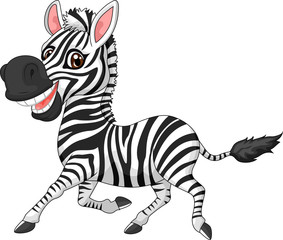 Naklejka na ściany i meble Cute cartoon zebra