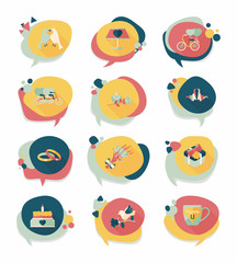 Valentine’s Day speech bubble banner flat design background se