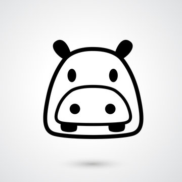 Hippo icon vector