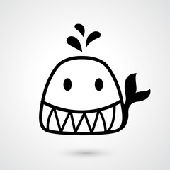 Whale icon vector