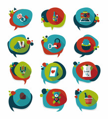 Valentine’s Day speech bubble banner flat design background se