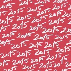 Hand-drawn Happy New Year"2015" seamless pattern