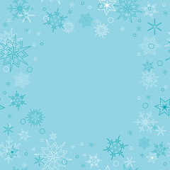 vector background - light blue christmas card with snowflakes
