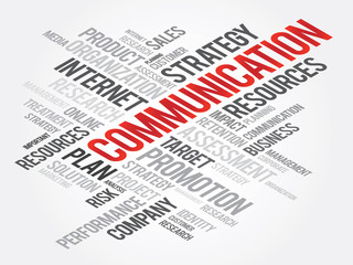 Word Cloud with COMMUNICATION tags, vector business concept