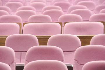 Fototapeta premium Empty movie theater with red seats