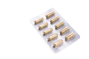 Capsule pill isolated on white background