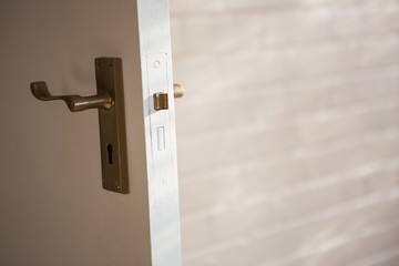 Close up of the lock of a door