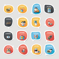 shopping sticker banner flat design background set, eps10