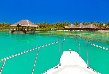 Tropical island and boat