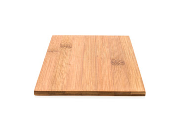 Wooden cutting board isolated on white background