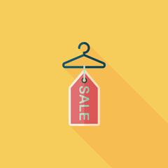 shopping clothes hanger flat icon with long shadow,eps10