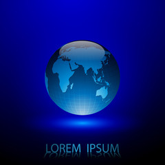 Earth globes, world glossy detailed vector illustration.