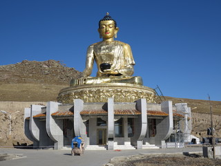 Buddha - golden statue in Erdenet, Mongolia