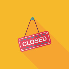 shopping store sign flat icon with long shadow,eps10