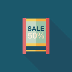 shopping sale sign flag flat icon with long shadow,eps10