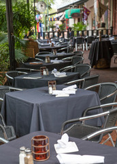 White Napkins on Black Tablecloths