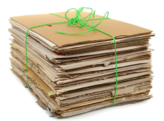 Big stack of papers, isolated on white